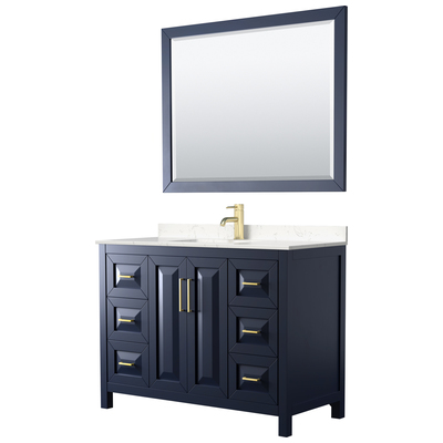 Wyndham Bathroom Vanities, Single Sink Vanities, 40-50, Blue, Modern, Vanity Set, 840193301641, WCV252548SBLC2UNSM46