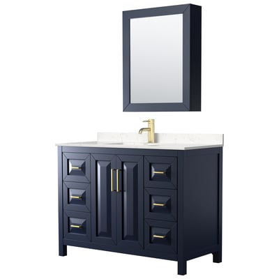 Bathroom Vanities Wyndham Daria Dark Blue WCV252548SBLC2UNSMED 840193301658 Vanity Set Single Sink Vanities 40-50 Blue 25 