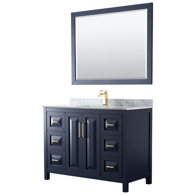 Wyndham Bathroom Vanities, Single Sink Vanities, 40-50, Blue, Modern, Vanity Set, 810023765271, WCV252548SBLCMUNSM46