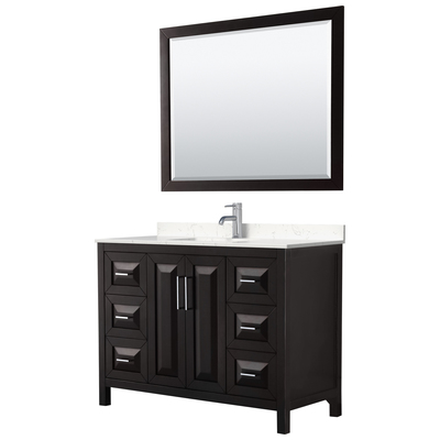 Wyndham Bathroom Vanities, Single Sink Vanities, 40-50, Dark Brown, Modern, Vanity Set, 840193302044, WCV252548SDEC2UNSM46