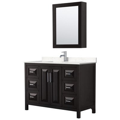 Wyndham Bathroom Vanities, Single Sink Vanities, 40-50, Dark Brown, Modern, Vanity Set, 840193302051, WCV252548SDEC2UNSMED