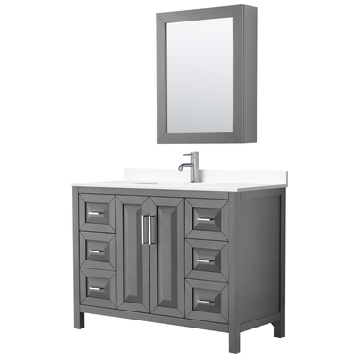 Wyndham Bathroom Vanities, Single Sink Vanities, 40-50, Gray, Modern, Vanity Set, 840193300651, WCV252548SKGWCUNSMED