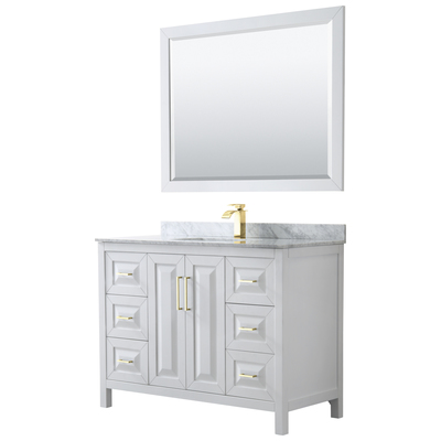 Wyndham Bathroom Vanities, Single Sink Vanities, 40-50, White, Modern, Vanity Set, 840193308244, WCV252548SWGCMUNSM46