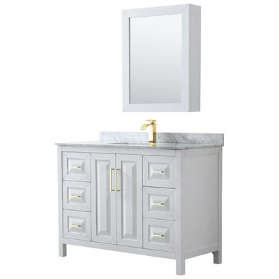 Wyndham Bathroom Vanities, Single Sink Vanities, 40-50, White, Modern, Vanity Set, 840193308251, WCV252548SWGCMUNSMED