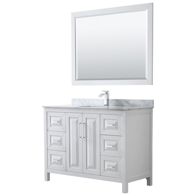 Wyndham Bathroom Vanities, Single Sink Vanities, 40-50, White, Modern, Vanity Set, 700161173444, WCV252548SWHCMUNSM46