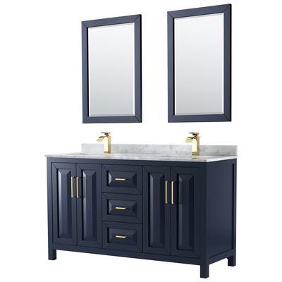 Bathroom Vanities Wyndham Daria Dark Blue WCV252560DBLCMUNSM24 810023765301 Vanity Set Double Sink Vanities 50-70 Blue 25 