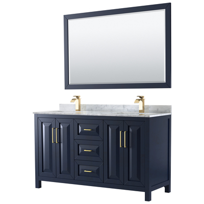 Wyndham Bathroom Vanities, Double Sink Vanities, 50-70, Blue, Modern, Vanity Set, 810023765318, WCV252560DBLCMUNSM58