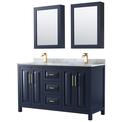 Wyndham Bathroom Vanities, Double Sink Vanities, 50-70, Blue, Modern, Vanity Set, 810023765325, WCV252560DBLCMUNSMED