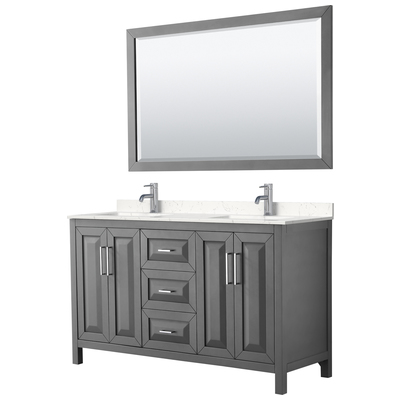 Wyndham Bathroom Vanities, Double Sink Vanities, 50-70, Gray, Modern, Vanity Set, 840193302280, WCV252560DKGC2UNSM58