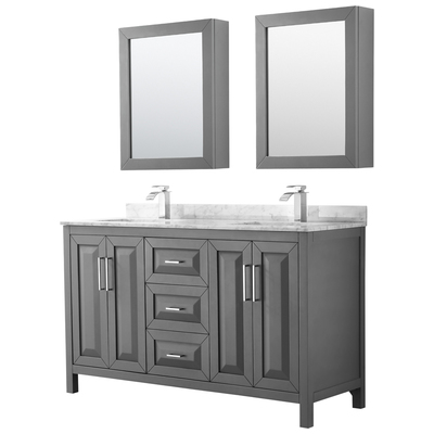 Wyndham Bathroom Vanities, Double Sink Vanities, 50-70, Gray, Modern, Vanity Set, 700161173925, WCV252560DKGCMUNSMED