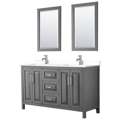 Wyndham Bathroom Vanities, Double Sink Vanities, 50-70, Gray, Modern, Vanity Set, 840193300675, WCV252560DKGWCUNSM24