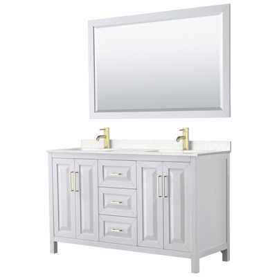 Wyndham Bathroom Vanities, Double Sink Vanities, 50-70, White, Modern, Vanity Set, 840193308688, WCV252560DWGC2UNSM58