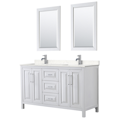 Wyndham Bathroom Vanities, Double Sink Vanities, 50-70, White, Modern, Vanity Set, 840193301870, WCV252560DWHC2UNSM24