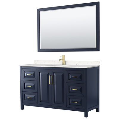Wyndham Bathroom Vanities, Single Sink Vanities, 50-70, Blue, Modern, Vanity Set, 840193301719, WCV252560SBLC2UNSM58