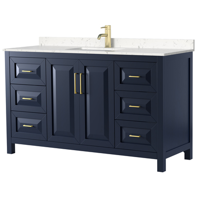 Wyndham Bathroom Vanities, Single Sink Vanities, 50-70, Blue, Modern, Vanity Set, 840193301726, WCV252560SBLC2UNSMXX