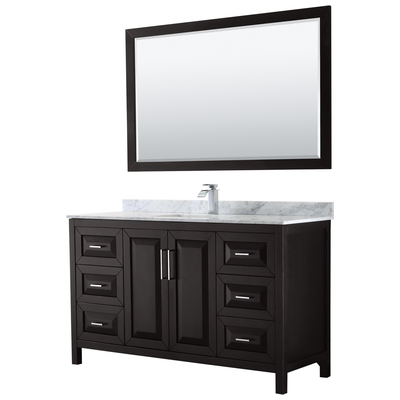 Wyndham Bathroom Vanities, Single Sink Vanities, 50-70, Dark Brown, Modern, Vanity Set, 700161173666, WCV252560SDECMUNSM58