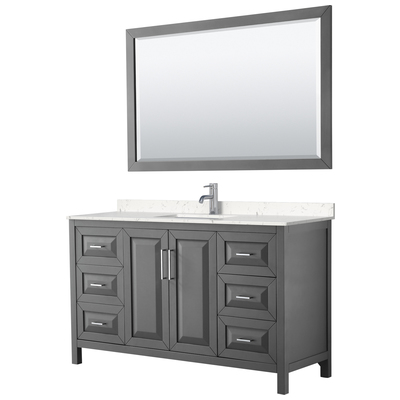 Wyndham Bathroom Vanities, Single Sink Vanities, 50-70, Gray, Modern, Vanity Set, 840193302310, WCV252560SKGC2UNSM58