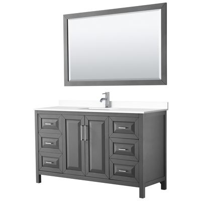 Wyndham Bathroom Vanities, Single Sink Vanities, 50-70, Gray, Modern, Vanity Set, 840193300712, WCV252560SKGWCUNSM58