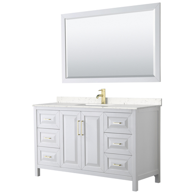 Wyndham Bathroom Vanities, Single Sink Vanities, 50-70, White, Modern, Vanity Set, 840193308718, WCV252560SWGC2UNSM58