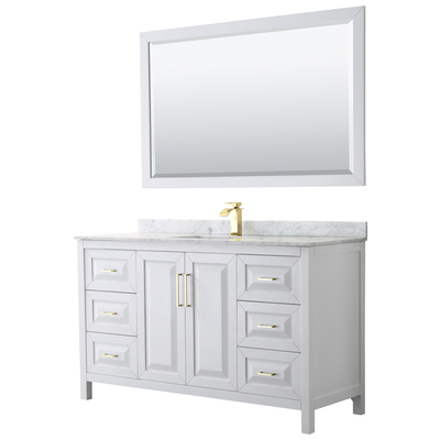 Wyndham Bathroom Vanities, Single Sink Vanities, 50-70, White, Modern, Vanity Set, 840193308312, WCV252560SWGCMUNSM58