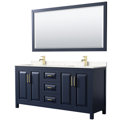 Bathroom Vanities Wyndham Daria Dark Blue WCV252572DBLC2UNSM70 840193301740 Vanity Set Double Sink Vanities 70-90 Blue 25 