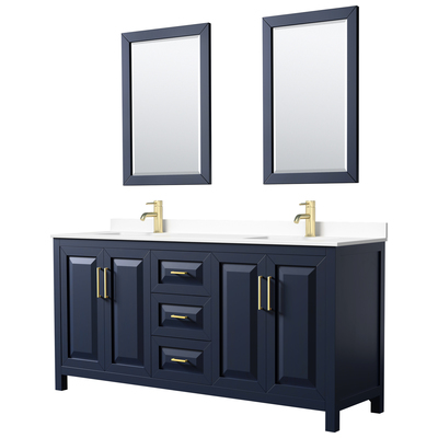 Wyndham Bathroom Vanities, Double Sink Vanities, 70-90, Blue, Modern, Vanity Set, 840193300132, WCV252572DBLWCUNSM24