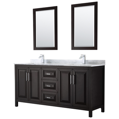 Wyndham Bathroom Vanities, Double Sink Vanities, 70-90, Dark Brown, Modern, Vanity Set, 700161174069, WCV252572DDECMUNSM24