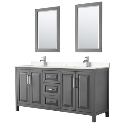 Wyndham Bathroom Vanities, Double Sink Vanities, 70-90, Gray, Modern, Vanity Set, 840193302334, WCV252572DKGC2UNSM24