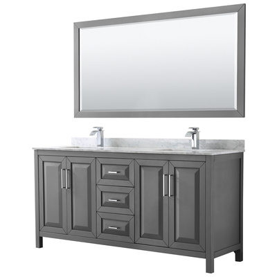 Wyndham Bathroom Vanities, Double Sink Vanities, 70-90, Gray, Modern, Vanity Set, 700161174151, WCV252572DKGCMUNSM70
