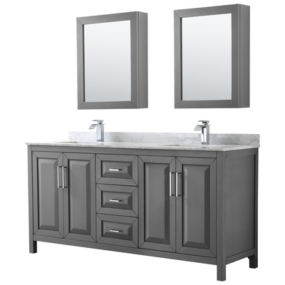 Wyndham Bathroom Vanities, Double Sink Vanities, 70-90, Gray, Modern, Vanity Set, 700161174168, WCV252572DKGCMUNSMED