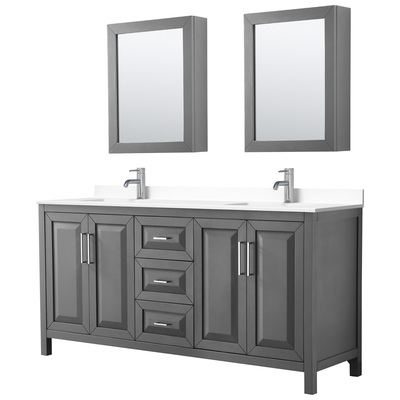 Wyndham Bathroom Vanities, Double Sink Vanities, 70-90, Gray, Modern, Vanity Set, 840193300750, WCV252572DKGWCUNSMED