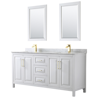 Bathroom Vanities Wyndham Daria White WCV252572DWGCMUNSM24 840193308336 Vanity Set Double Sink Vanities 70-90 White 25 