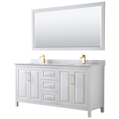 Wyndham Bathroom Vanities, Double Sink Vanities, 70-90, White, Modern, Vanity Set, 840193308343, WCV252572DWGCMUNSM70