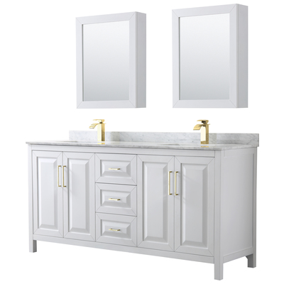 Wyndham Bathroom Vanities, Double Sink Vanities, 70-90, White, Modern, Vanity Set, 840193308350, WCV252572DWGCMUNSMED