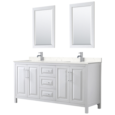 Bathroom Vanities Wyndham Daria White WCV252572DWHC2UNSM24 840193301931 Vanity Set Double Sink Vanities 70-90 White 25 
