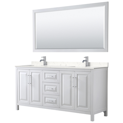 Wyndham Bathroom Vanities, Double Sink Vanities, 70-90, White, Modern, Vanity Set, 840193301948, WCV252572DWHC2UNSM70