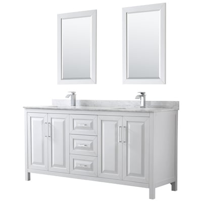Bathroom Vanities Wyndham Daria White WCV252572DWHCMUNSM24 700161173987 Vanity Set Double Sink Vanities 70-90 White 25 