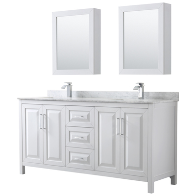 Wyndham Bathroom Vanities, Double Sink Vanities, 70-90, White, Modern, Vanity Set, 700161174007, WCV252572DWHCMUNSMED