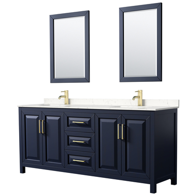 Wyndham Bathroom Vanities, Double Sink Vanities, 70-90, Blue, Modern, Vanity Set, 840193301771, WCV252580DBLC2UNSM24