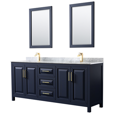 Bathroom Vanities Wyndham Daria Dark Blue WCV252580DBLCMUNSM24 810023765400 Vanity Set Double Sink Vanities 70-90 Blue 25 
