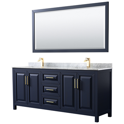 Wyndham Bathroom Vanities, Double Sink Vanities, 70-90, Blue, Modern, Vanity Set, 810023765417, WCV252580DBLCMUNSM70