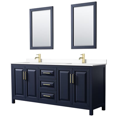 Bathroom Vanities Wyndham Daria Dark Blue WCV252580DBLWCUNSM24 840193300170 Vanity Set Double Sink Vanities 70-90 Blue 25 