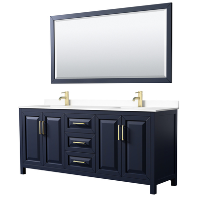 Wyndham Bathroom Vanities, Double Sink Vanities, 70-90, Blue, Modern, Vanity Set, 840193300187, WCV252580DBLWCUNSM70