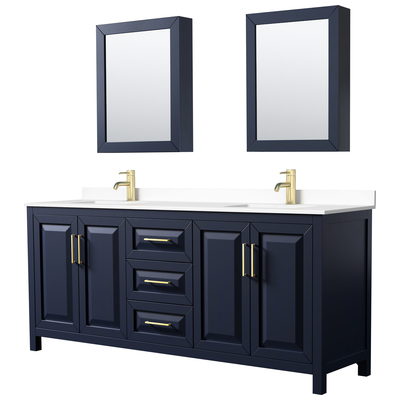 Wyndham Bathroom Vanities, Double Sink Vanities, 70-90, Blue, Modern, Vanity Set, 840193300194, WCV252580DBLWCUNSMED
