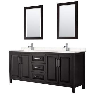 Bathroom Vanities Wyndham Daria Espresso WCV252580DDEC2UNSM24 840193302174 Vanity Set Double Sink Vanities 70-90 Dark Brown 25 