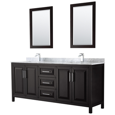 Wyndham Bathroom Vanities, Double Sink Vanities, 70-90, Dark Brown, Modern, Vanity Set, 700161174304, WCV252580DDECMUNSM24