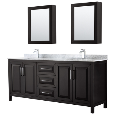 Wyndham Bathroom Vanities, Double Sink Vanities, 70-90, Dark Brown, Modern, Vanity Set, 700161174328, WCV252580DDECMUNSMED