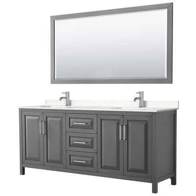 Wyndham Bathroom Vanities, Double Sink Vanities, 70-90, Gray, Modern, Vanity Set, 840193302389, WCV252580DKGC2UNSM70