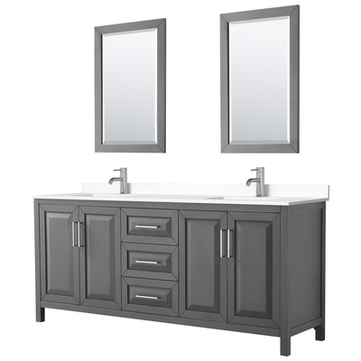 Wyndham Bathroom Vanities, Double Sink Vanities, 70-90, Gray, Modern, Vanity Set, 840193300774, WCV252580DKGWCUNSM24