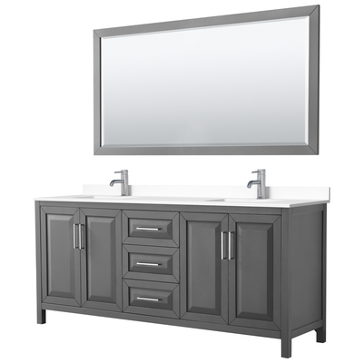 Wyndham Bathroom Vanities, Double Sink Vanities, 70-90, Gray, Modern, Vanity Set, 840193300781, WCV252580DKGWCUNSM70